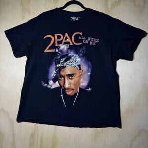 2Pac All Eyez On Me T Shirt XL Black Tupac Shakur Graphic Rap Tee